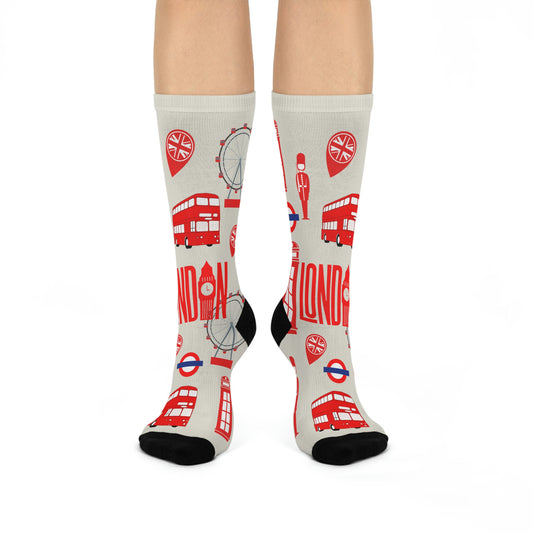 London England Socks Anglophile Unisex Adult Stretchy Mid Calf Original