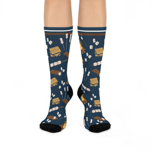 S’mores Socks Campfire Unisex Adult Stretchy Mid Calf Original