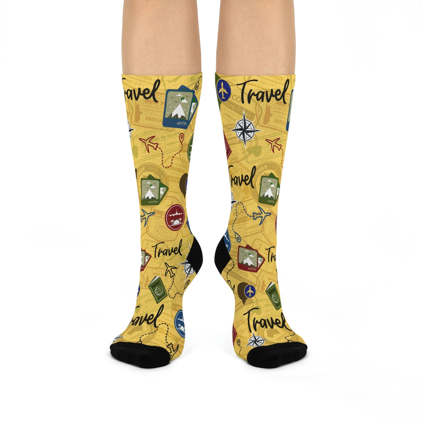Travel Socks, Yellow Compass