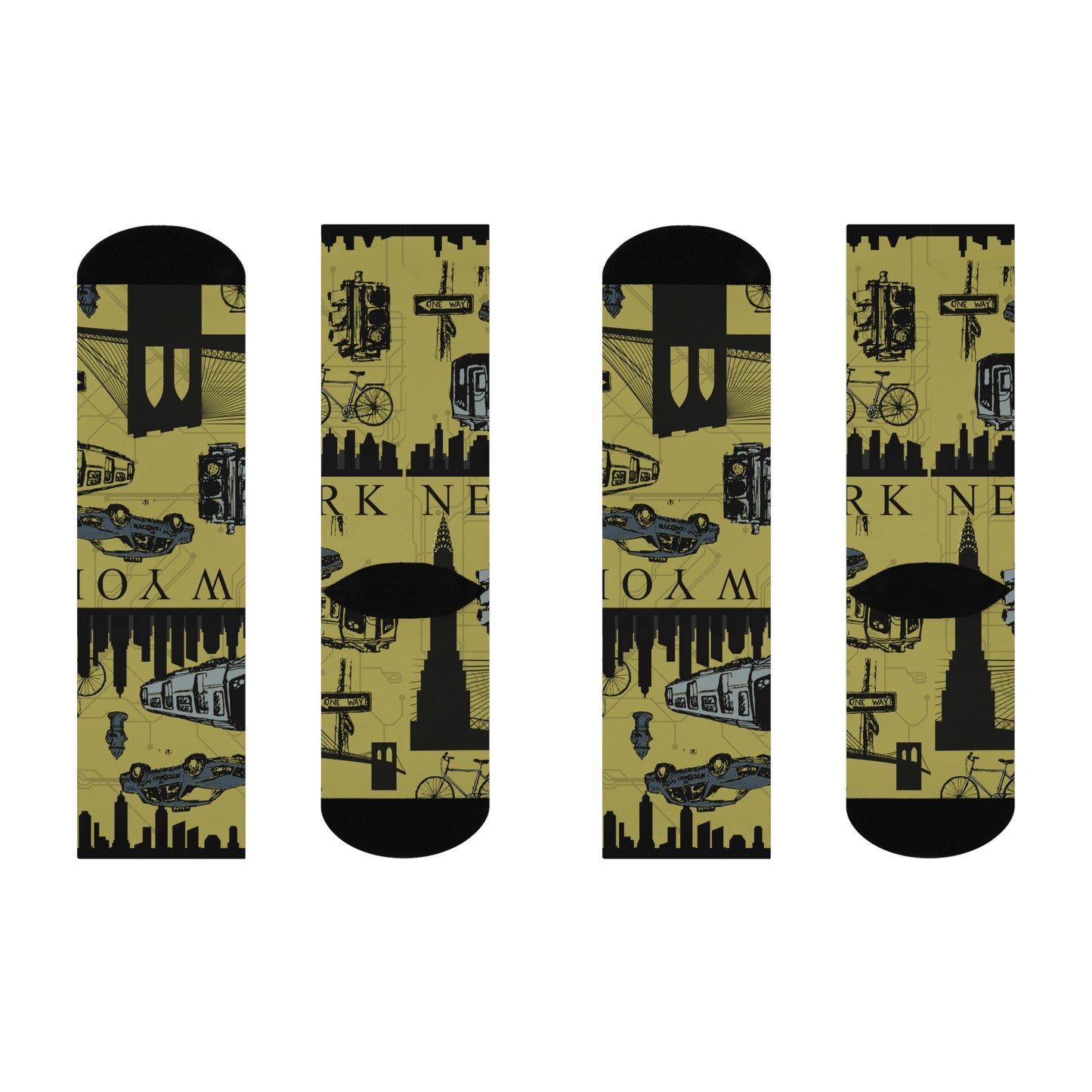 New York City Socks Retro Brooklyn Bridge Unisex Stretchy