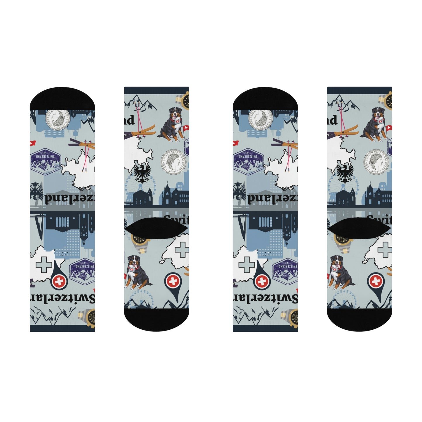 Switzerland Socks Alps Unisex Adult Stretchy Mid Calf Original