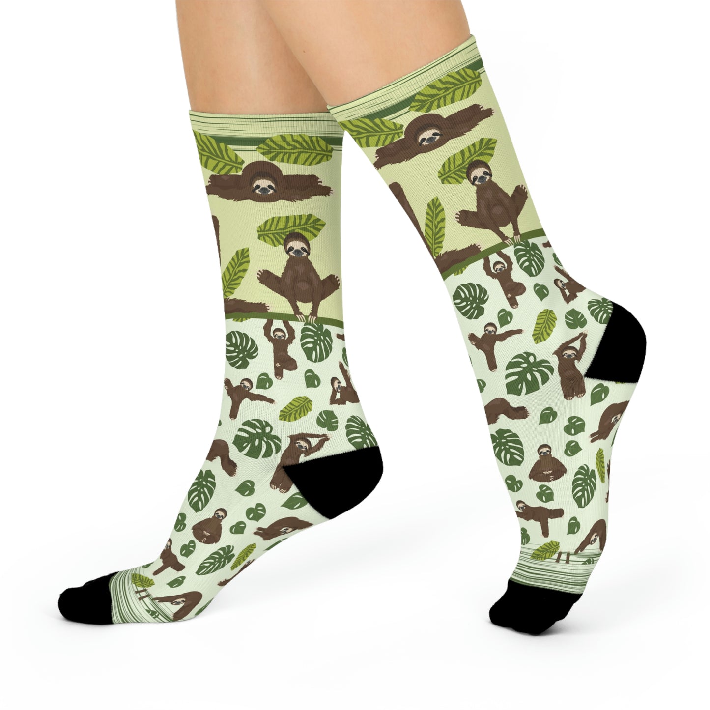 Sloths in Action= Slaction Socks! Unisex Adult Stretchy Mid Calf Original