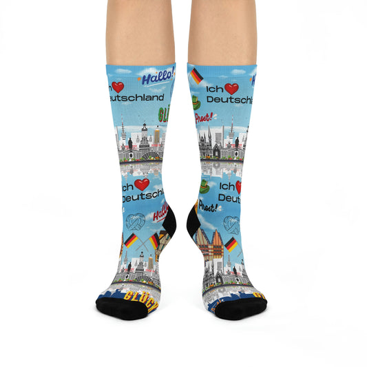 Germany Socks Ich liebe Deutschland Unisex Adult Stretchy Mid Calf Original