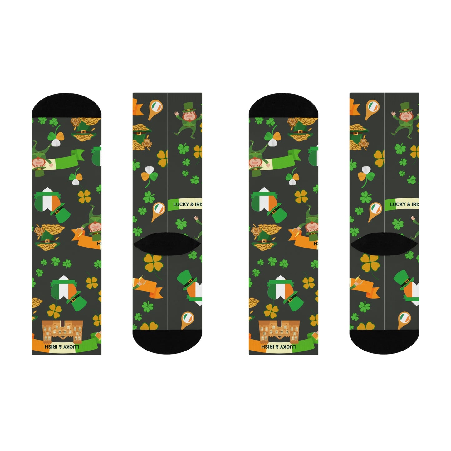 Ireland Socks Luck of the Irish Unisex Adult Stretchy Mid Calf Original