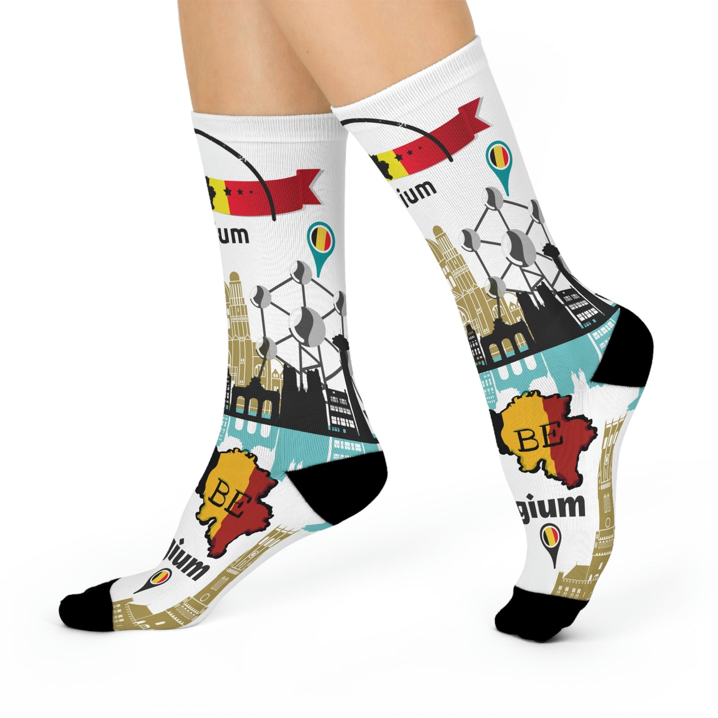 Belgium Socks Unisex Adult Stretchy Mid Calf Original