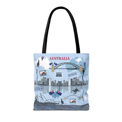 Australia Landmarks Tote Bag Sydney Opera House Kangaroos 3 Sizes