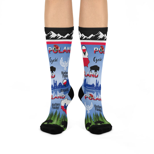 Poland Socks Vodka Pottery Map Mountains Trees Unisex