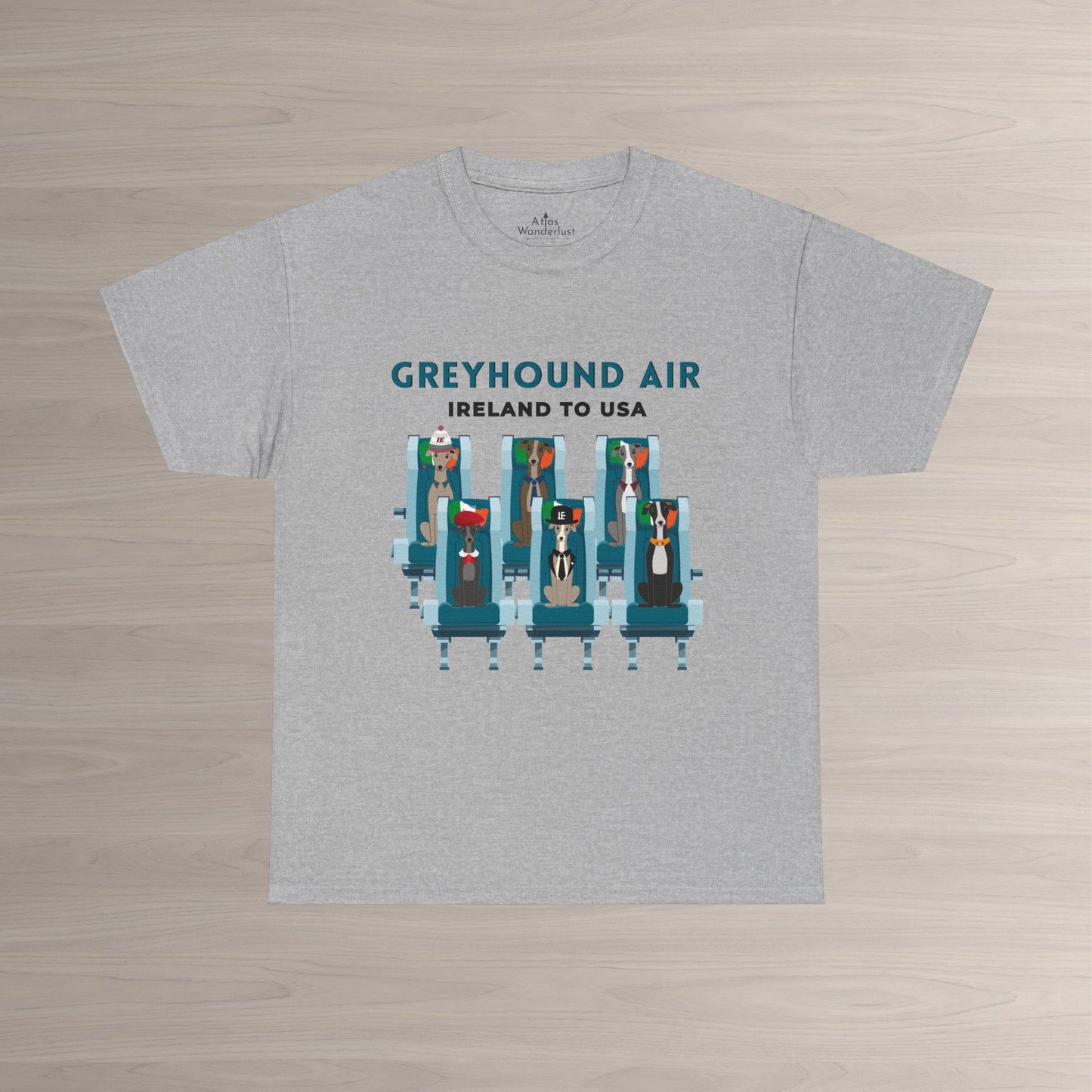 Greyhound Air Short Sleeve Shirt Ireland to USA Benefits Greyhound Rescue