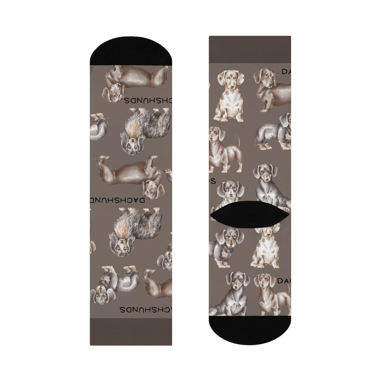 Dachshund Socks Chocolate Unisex Adult Stretchy Mid Calf Original