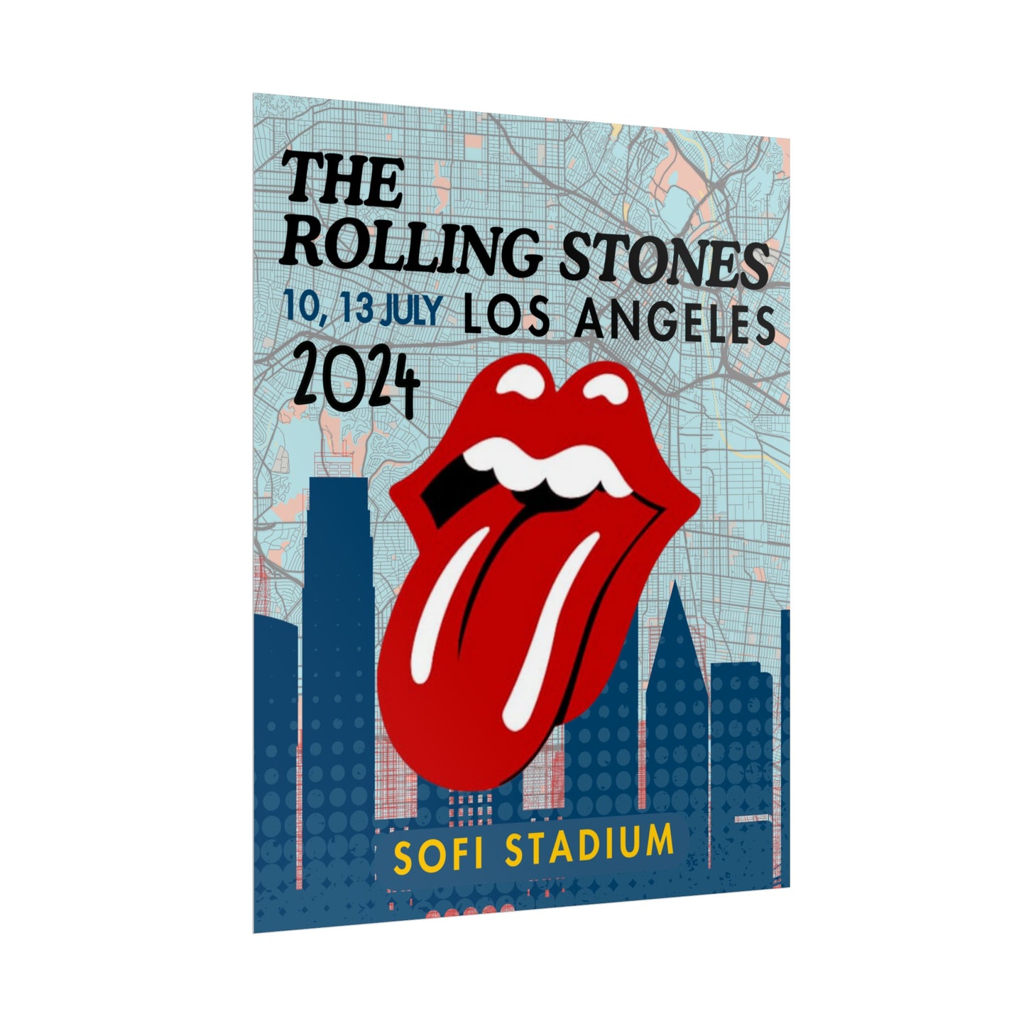 The Rolling Stones Concert Poster LA SoFi Stadium 16x20 18x24 2 Finishes