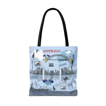 Australia Landmarks Tote Bag Sydney Opera House Kangaroos 3 Sizes