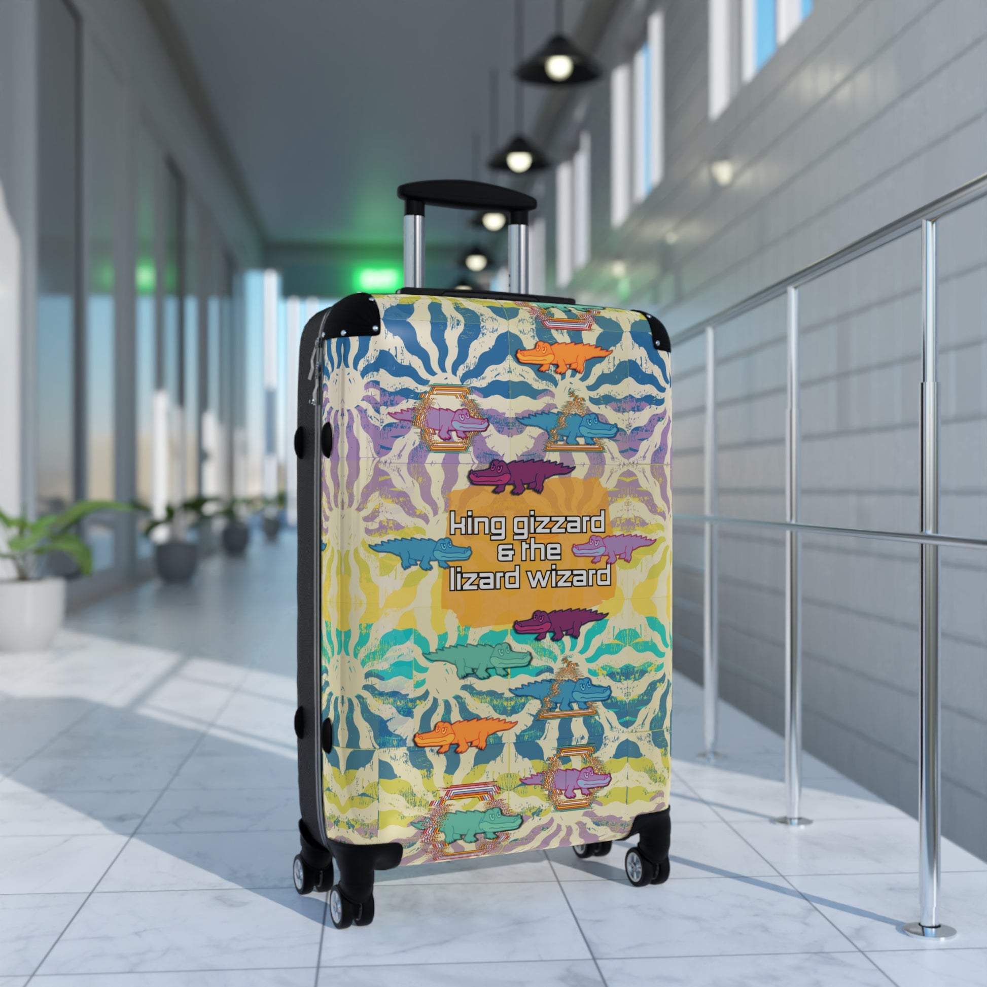 Alligator King Gizzard suitcase custom trippy design