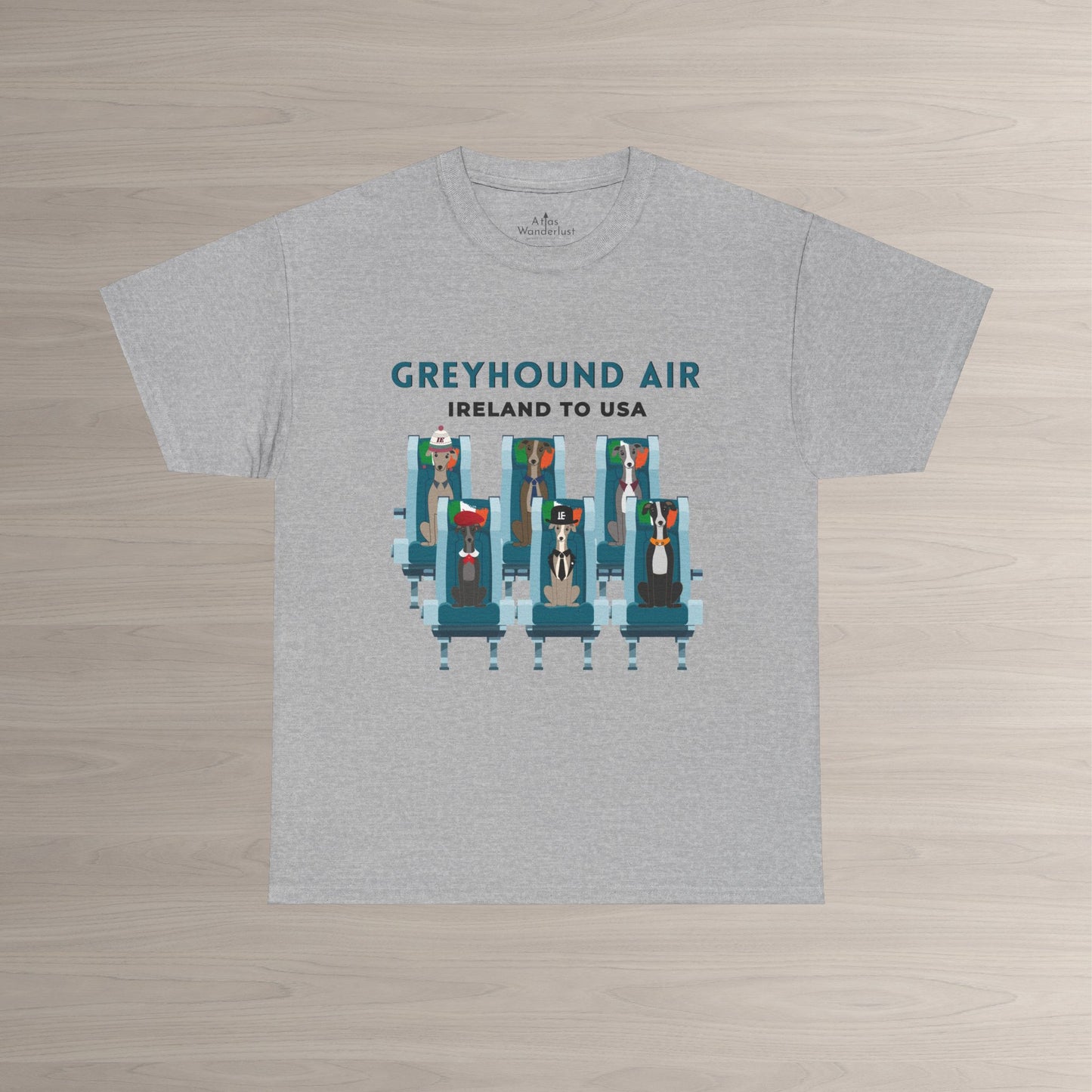 Greyhound Air Short Sleeve Shirt Ireland to USA Benefits Greyhound Rescue