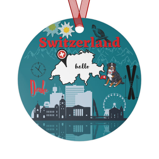 Switzerland Ornament | Travel-Inspired Souvenir, Keepsake Gift | Swiss Alps