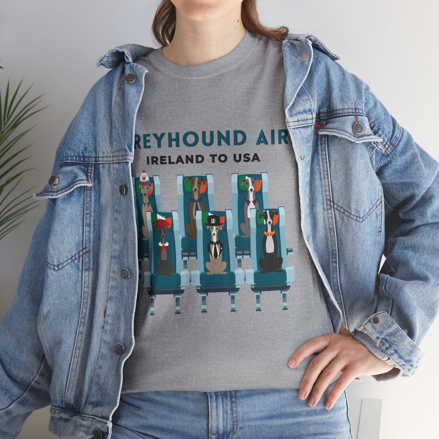 Greyhound Air Short Sleeve Shirt Ireland to USA Benefits Greyhound Rescue