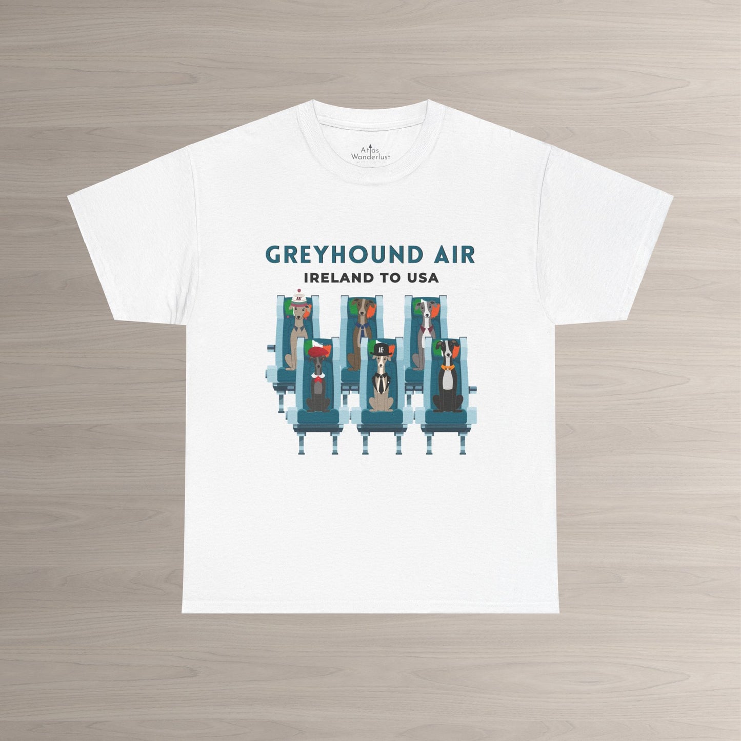 Greyhound Air Short Sleeve Shirt Ireland to USA Benefits Greyhound Rescue