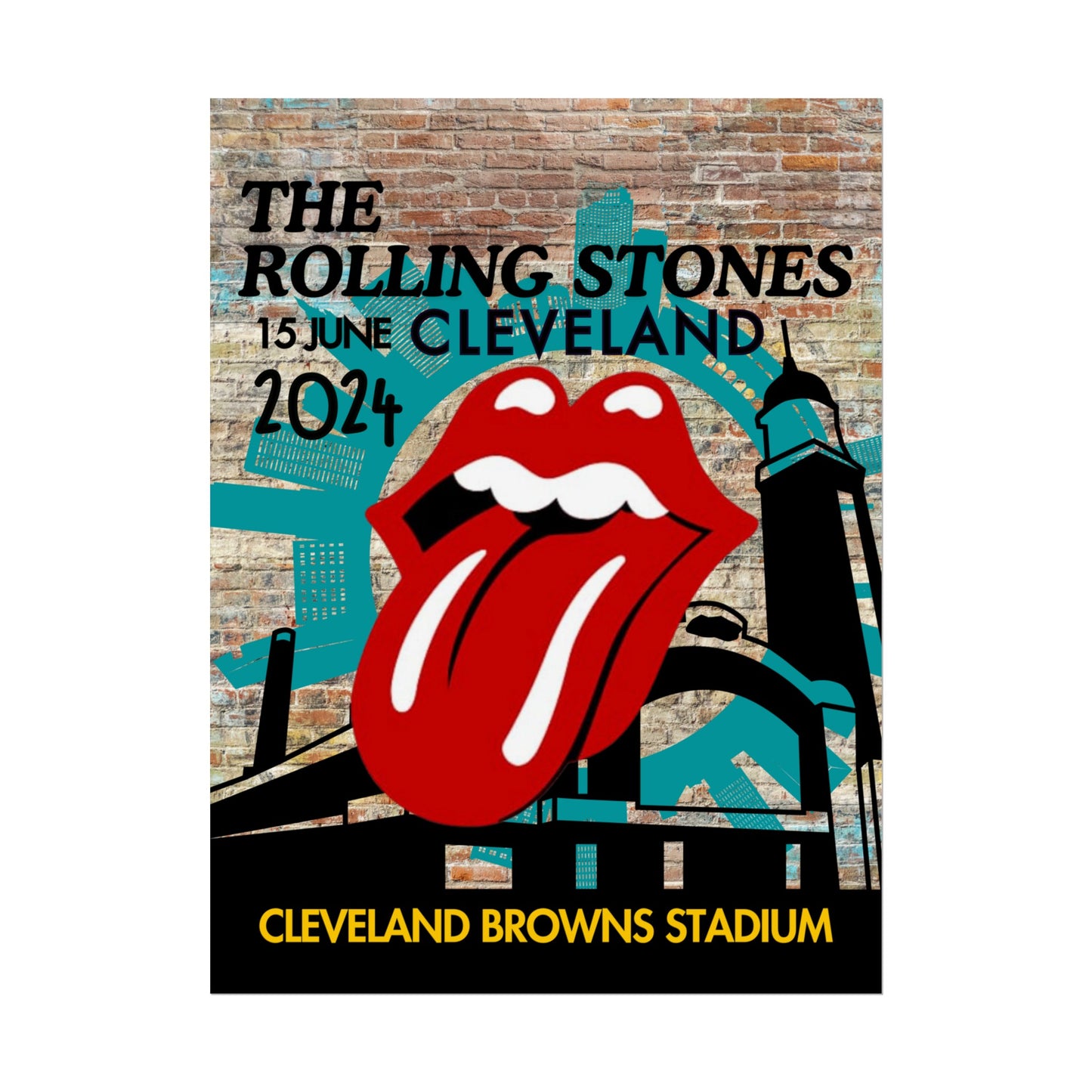 The Rolling Stones Concert Poster Cleveland 16x20 18x24 2 Finishes