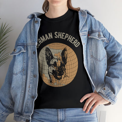 German Shepherd T-Shirt, Old- World Map Tee