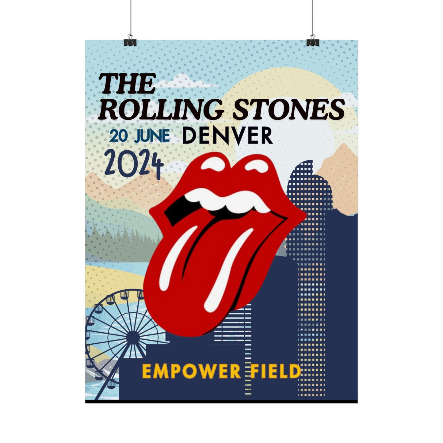 The Rolling Stones Concert Poster Denver 16x20 18x24 2 Finishes