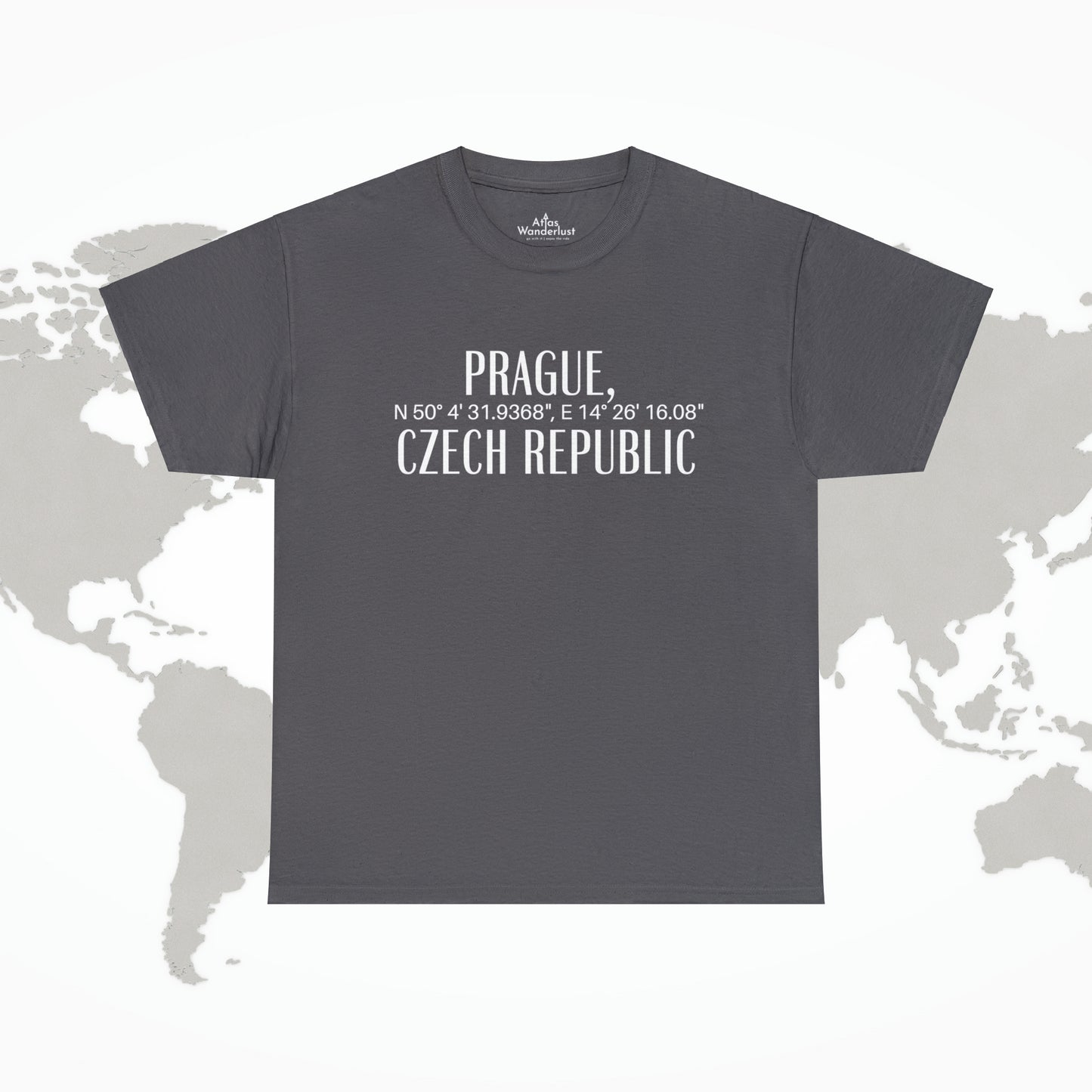 Prague Czech Republic Coordinates T-Shirt, Praha Tee