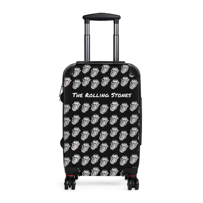 Rolling Stones suitcase back background modern logo tongues in white gray no background