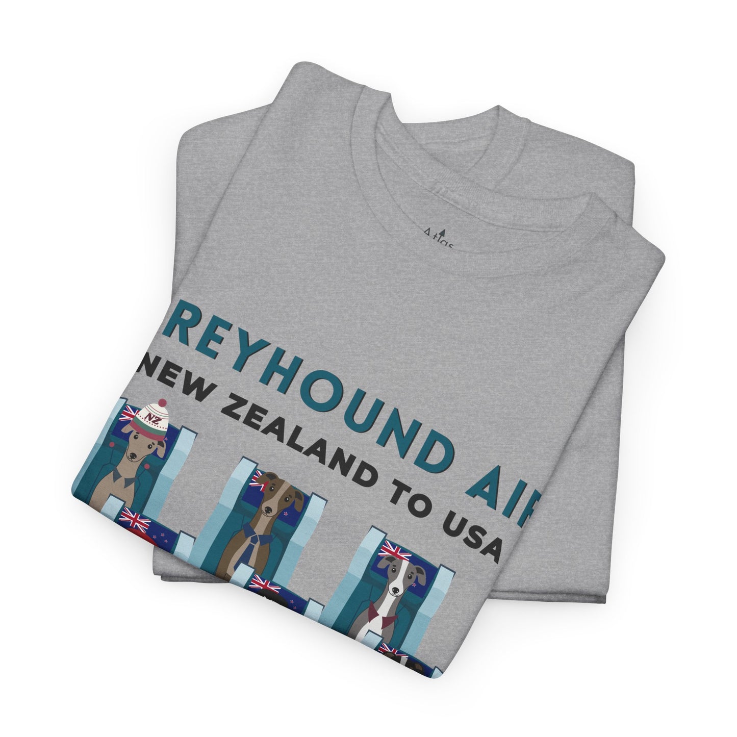 Greyhound Air Short Sleeve Shirt New Zealand to USA Benefits Greyhound Rescue