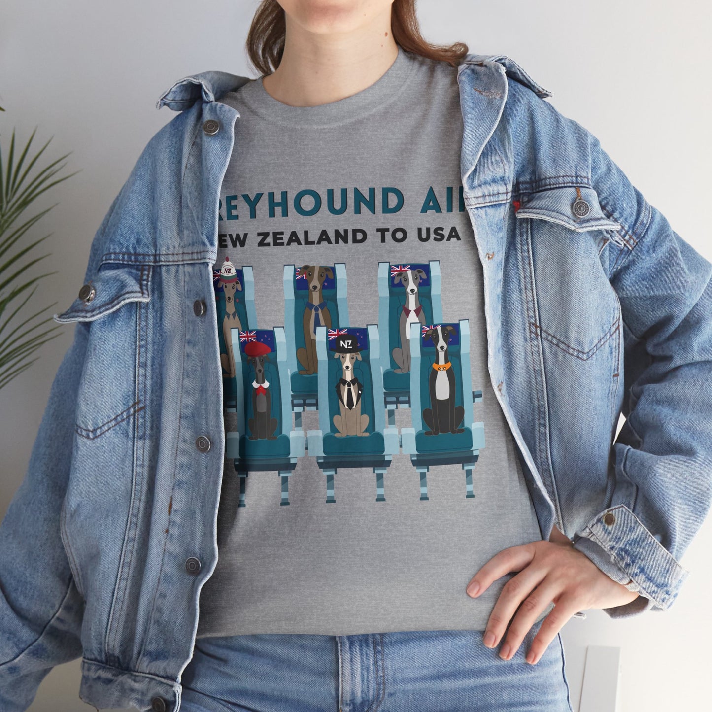 Greyhound Air Short Sleeve Shirt New Zealand to USA Greyhound Rescue