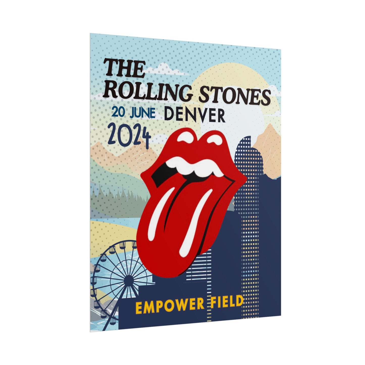 The Rolling Stones Concert Poster Denver 16x20 18x24 2 Finishes