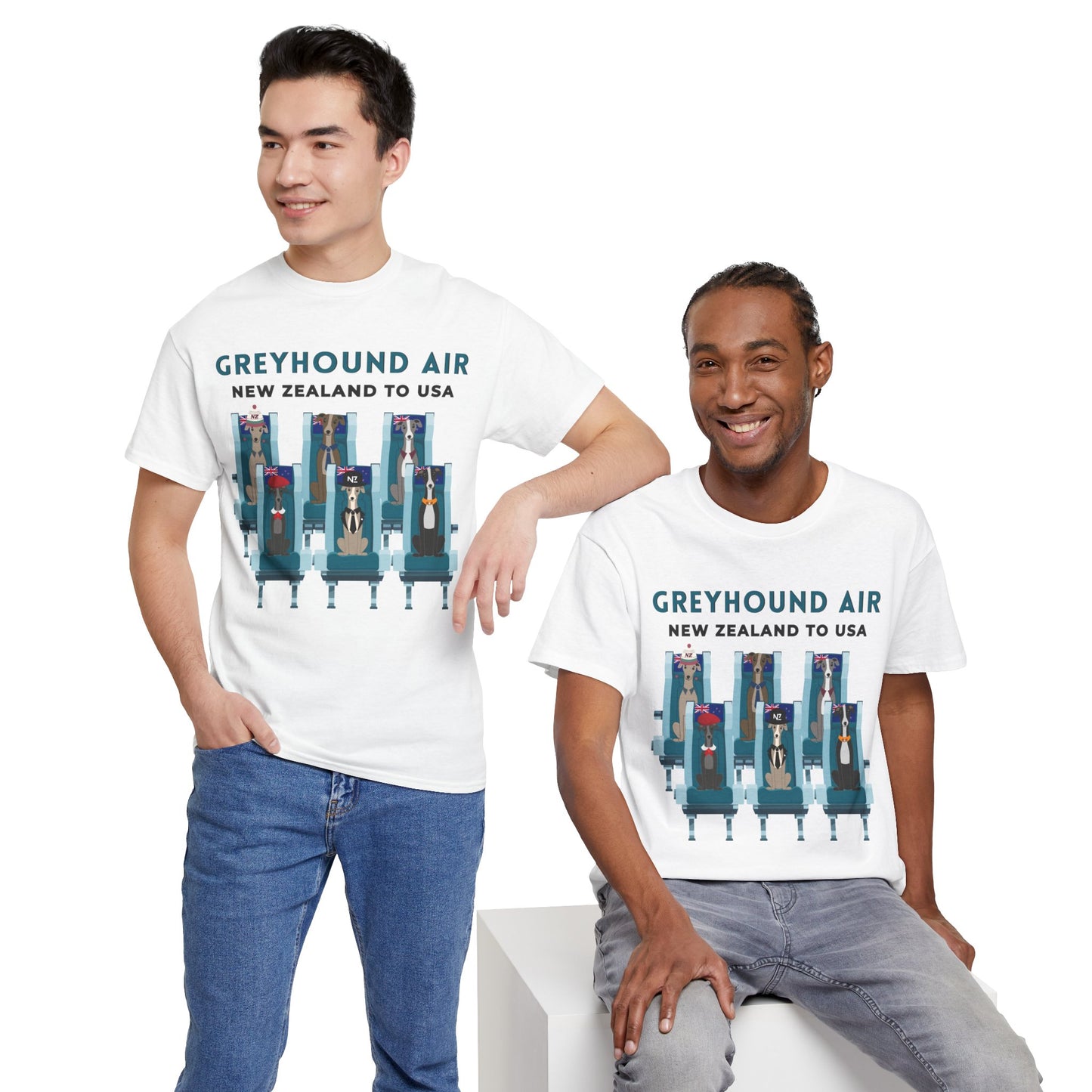 Greyhound Air Short Sleeve Shirt New Zealand to USA Greyhound Rescue