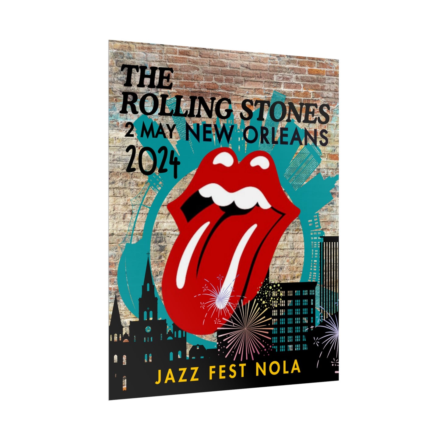 The Rolling Stones Concert Poster Jazz Fest NOLA 16x20 18x24 2 Finishes