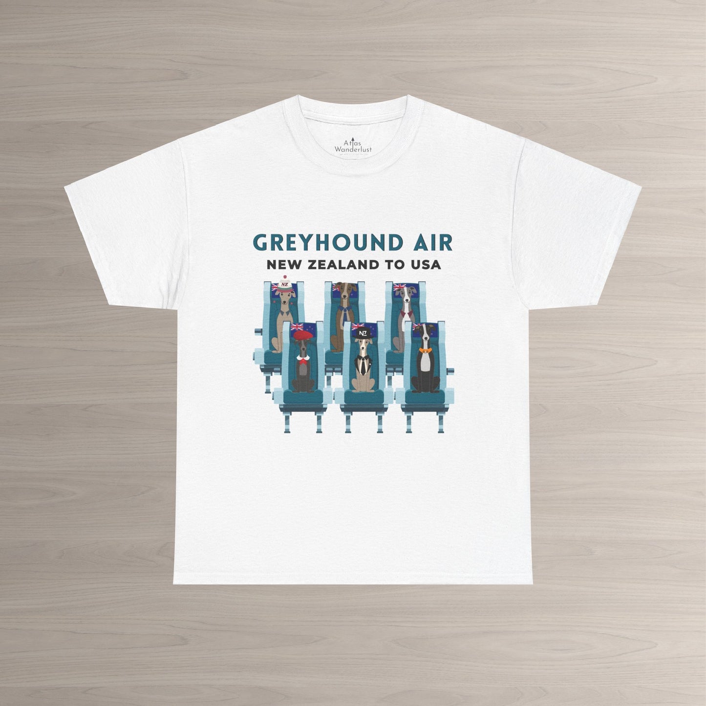 Greyhound Air Short Sleeve Shirt New Zealand to USA Greyhound Rescue