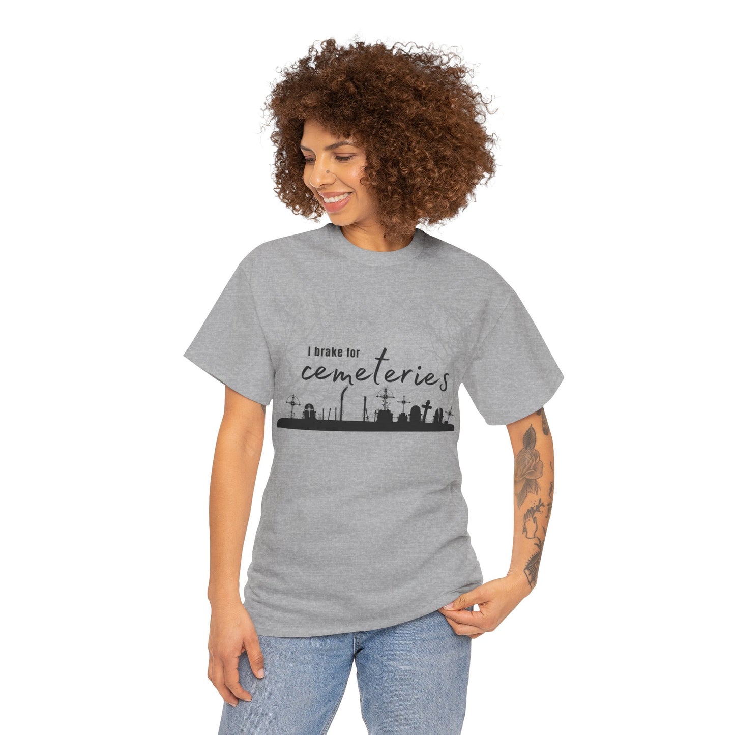 Cemetery T-Shirt, I Brake for Cemeteries Tee