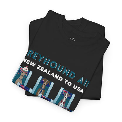 Greyhound Air Short Sleeve Shirt New Zealand to USA Benefits Greyhound Rescue