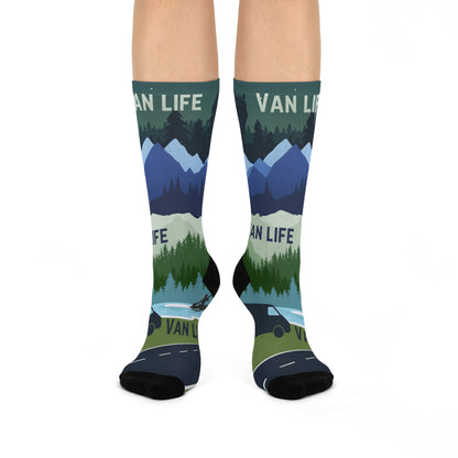 Van Life Socks Lakeside Unisex Adult Stretchy Mid Calf Original