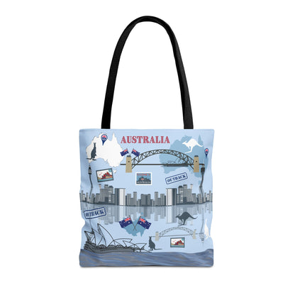 Australia Landmarks Tote Bag Sydney Opera House Kangaroos 3 Sizes