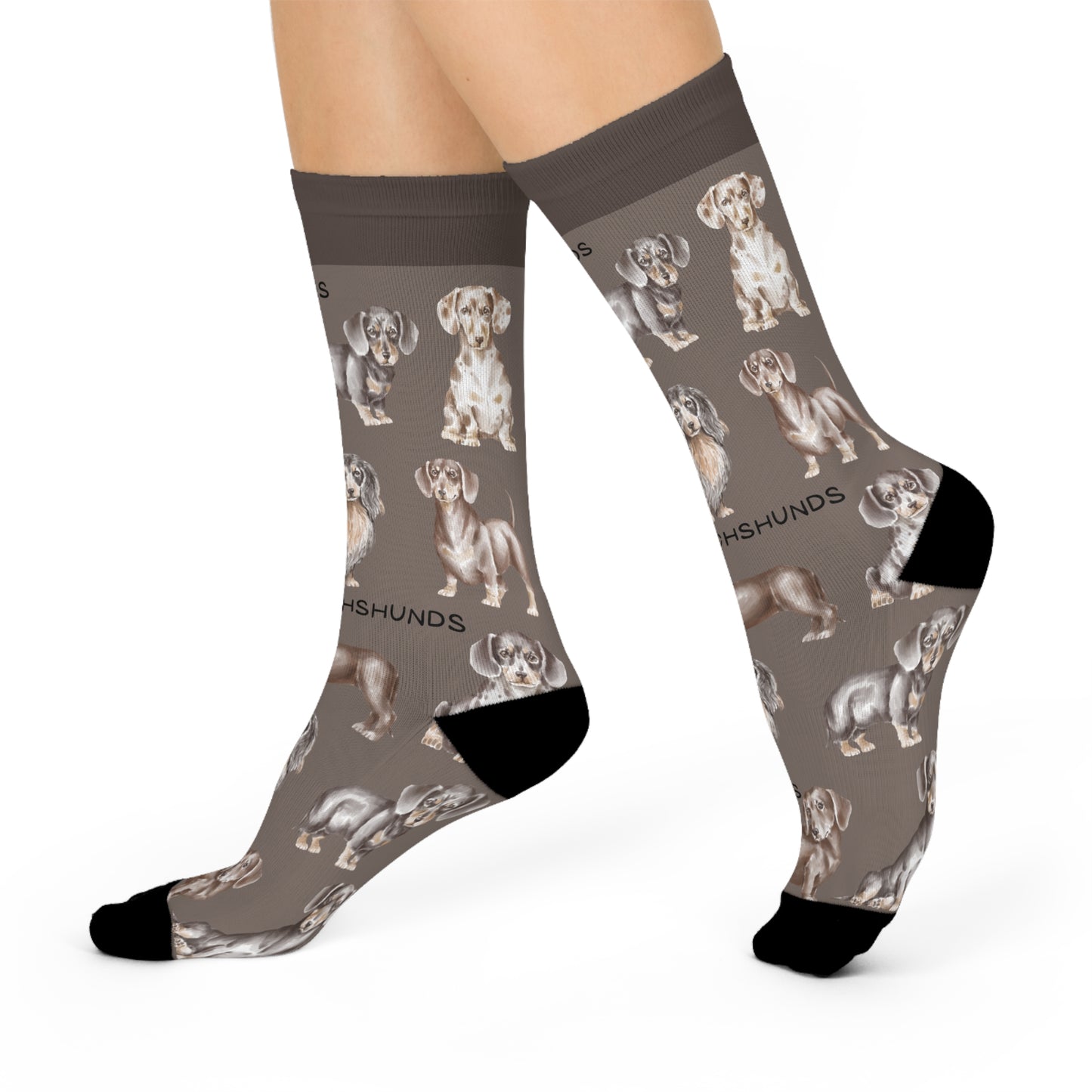 Dachshund Socks Chocolate Unisex Adult Stretchy Mid Calf Original