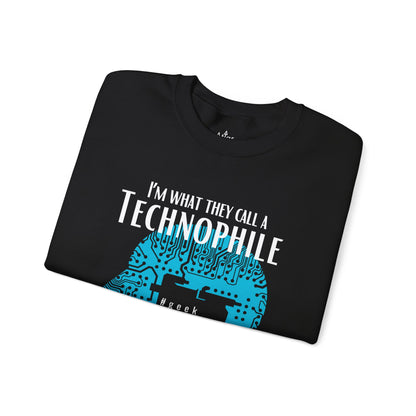 Technophile Sweatshirt Crew Neck Unisex Black Original