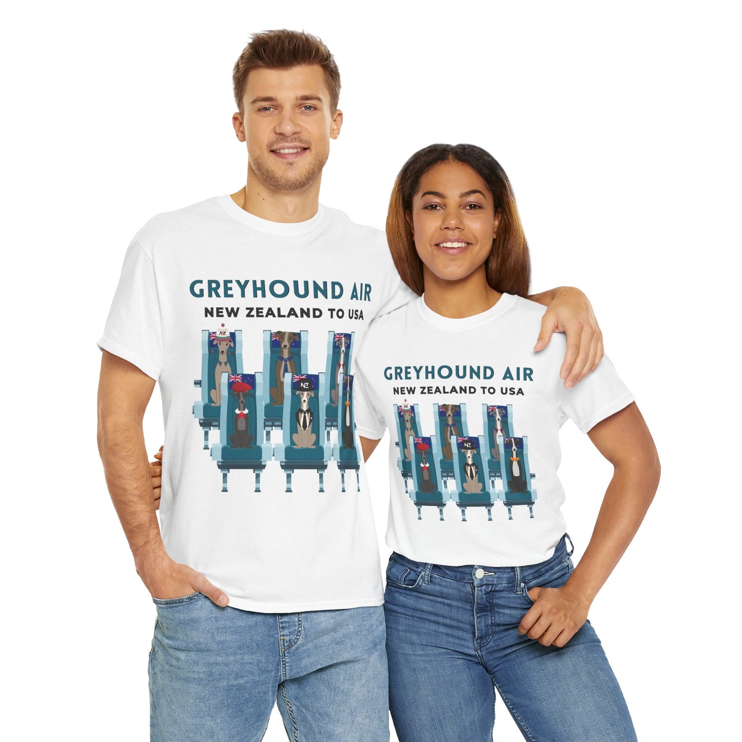Greyhound Air Short Sleeve Shirt New Zealand to USA Greyhound Rescue