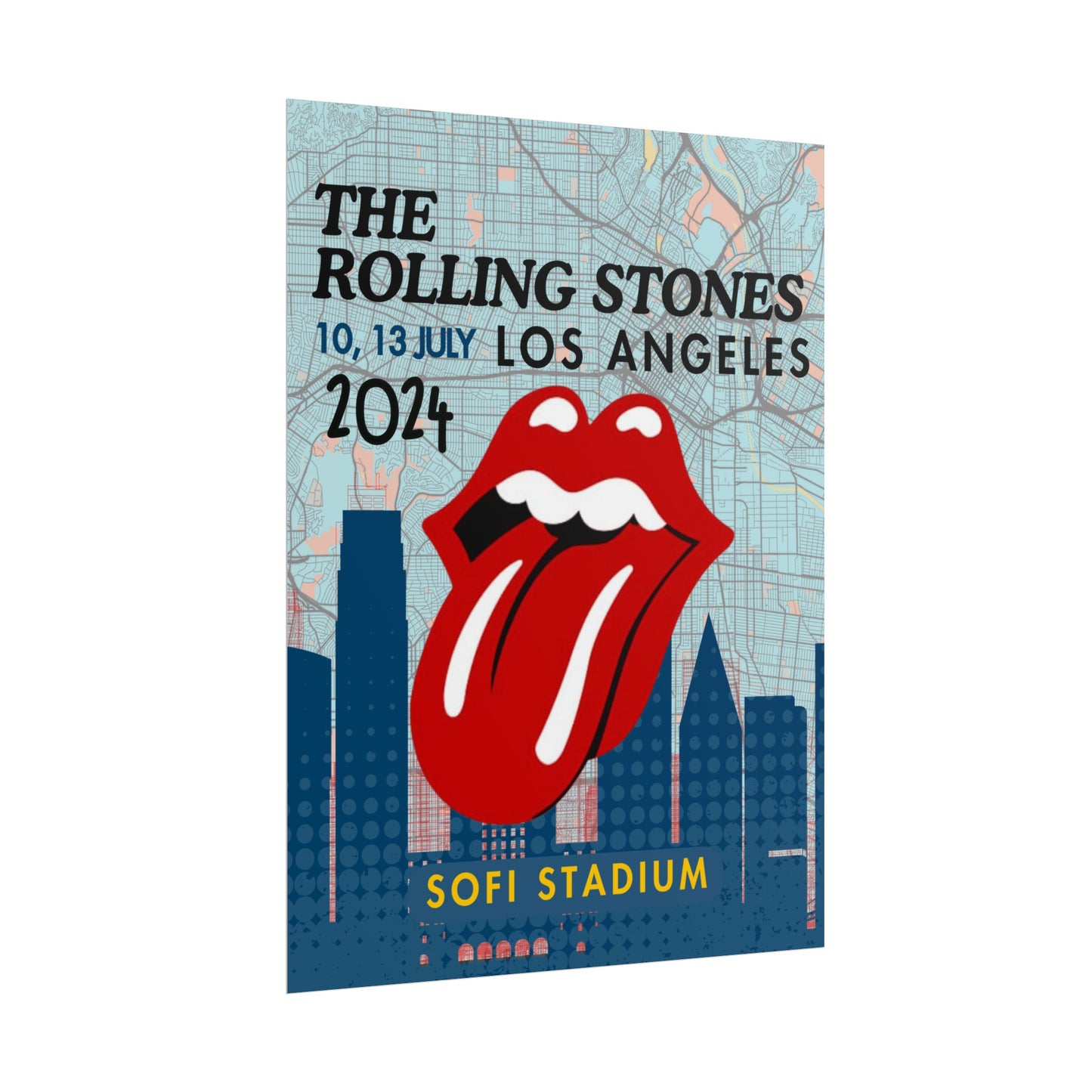 The Rolling Stones Concert Poster LA SoFi Stadium 16x20 18x24 2 Finishes