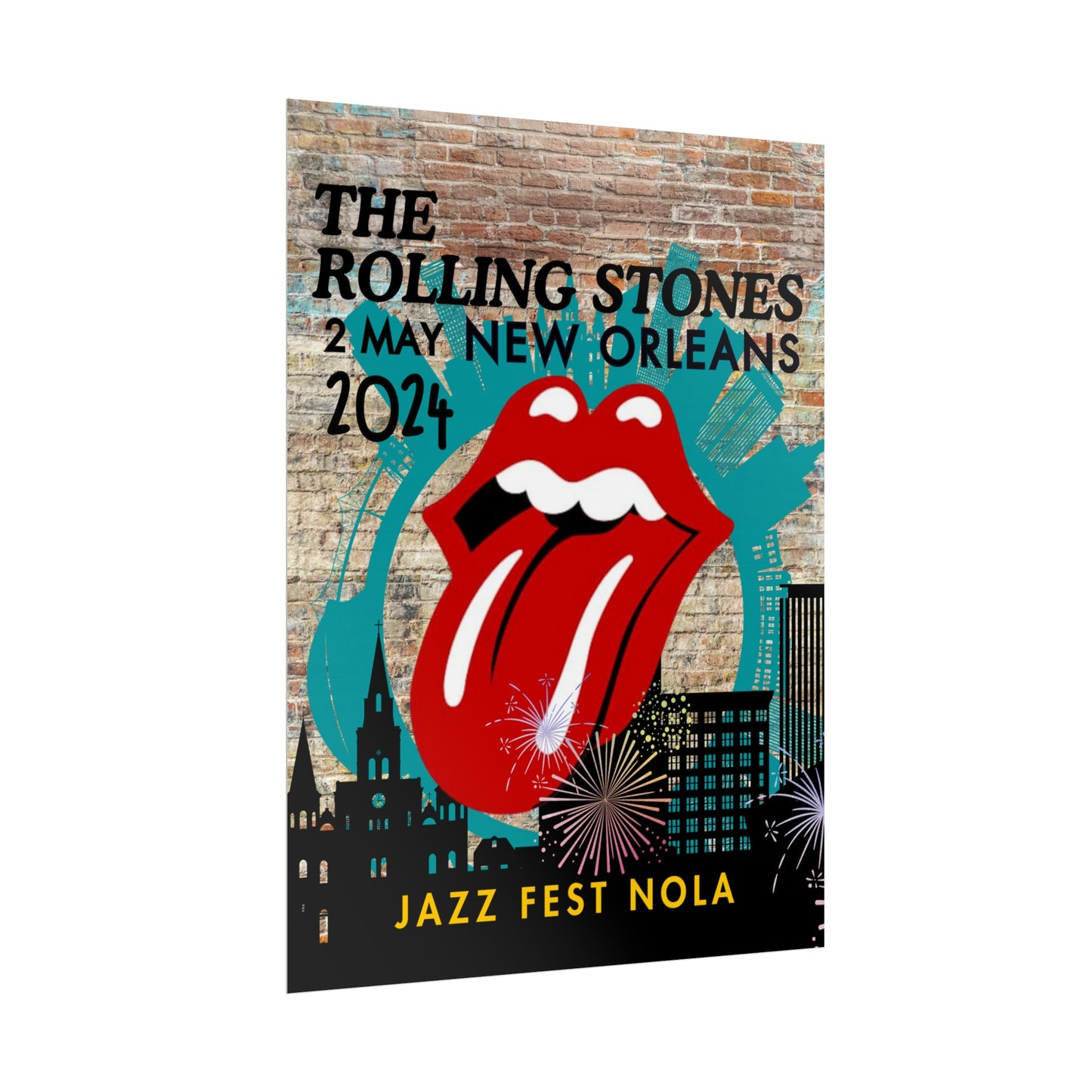 The Rolling Stones Concert Poster Jazz Fest NOLA 16x20 18x24 2 Finishes