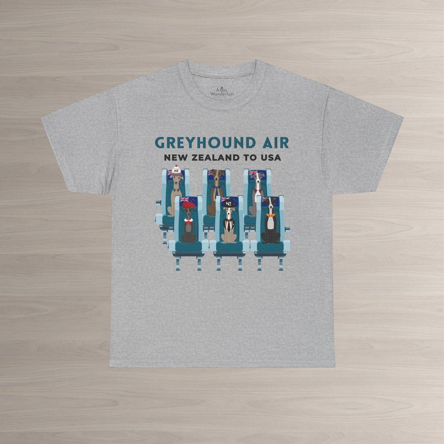 Greyhound Air Short Sleeve Shirt New Zealand to USA Greyhound Rescue