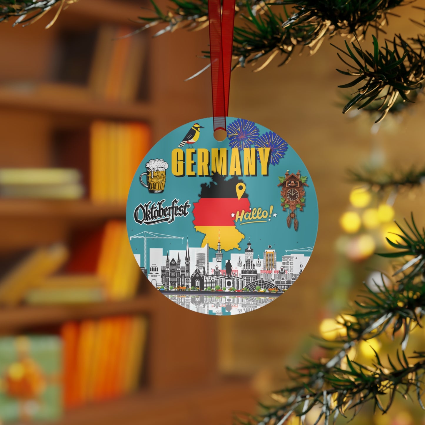 Germany Metal Ornament, Travel Souvenir, Keepsake, Deutschland Modern Gift