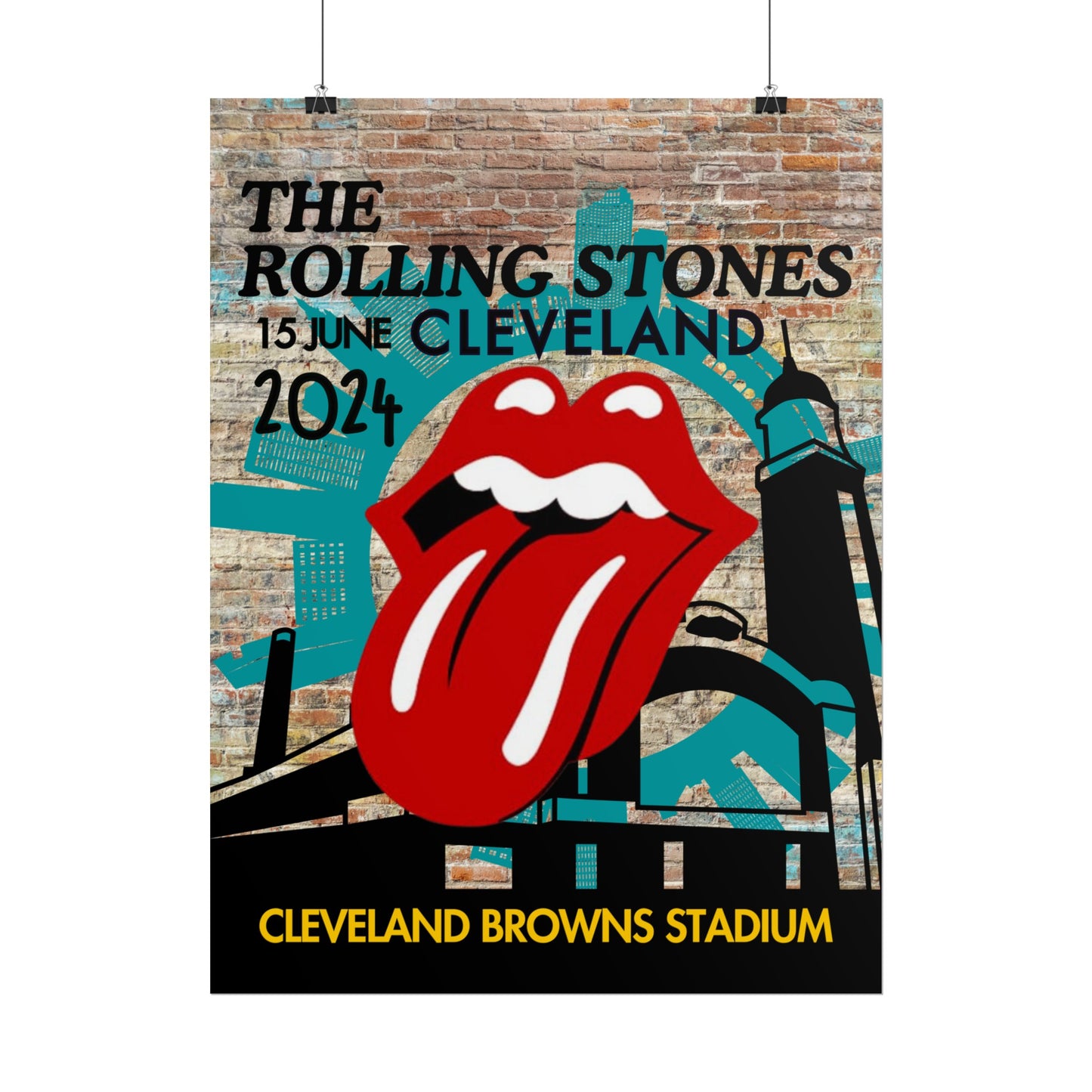 The Rolling Stones Concert Poster Cleveland 16x20 18x24 2 Finishes