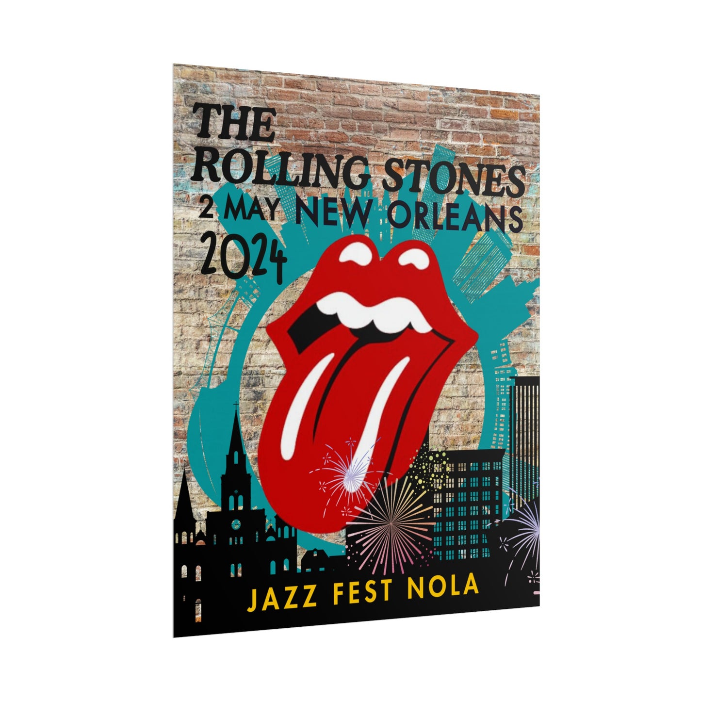 The Rolling Stones Concert Poster Jazz Fest NOLA 16x20 18x24 2 Finishes