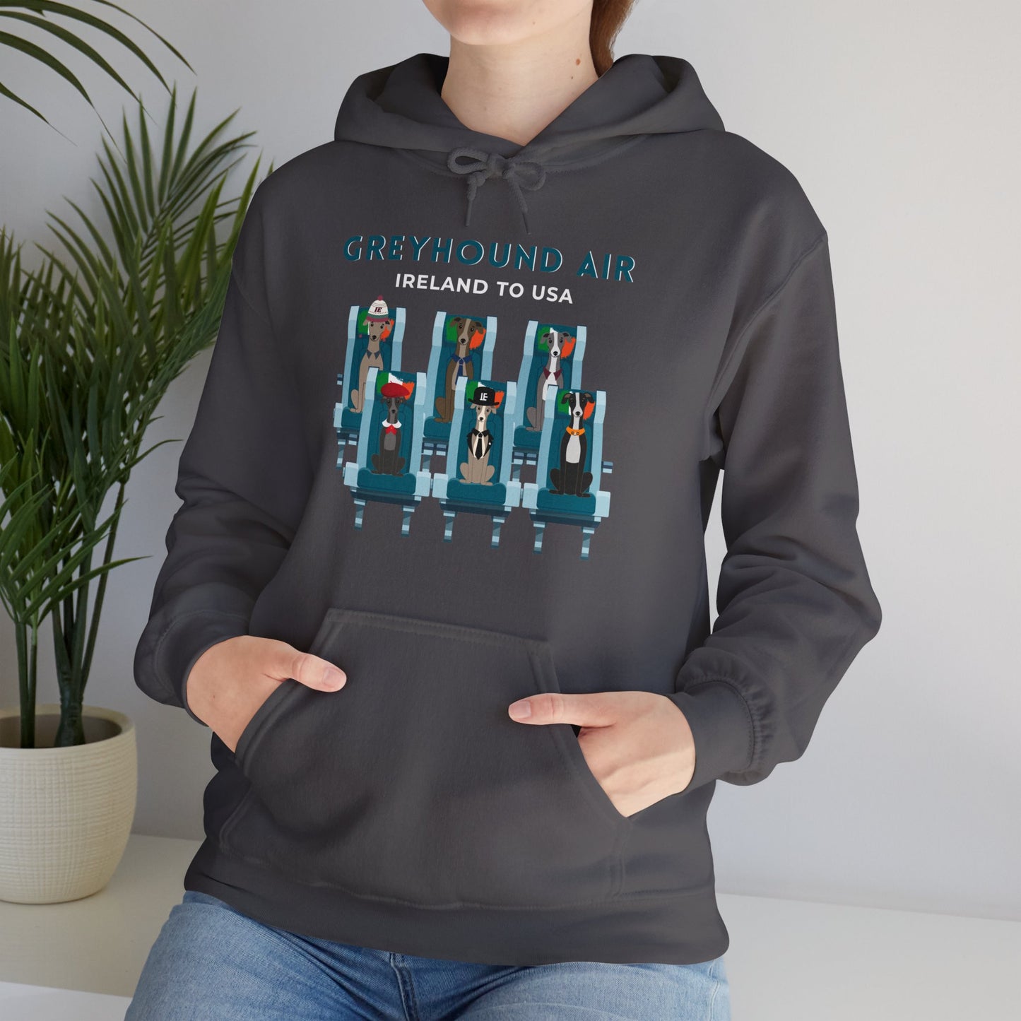 Greyhound Air Hooded Sweatshirt, Ireland to USA Classic Fit, Original Design, Unisex