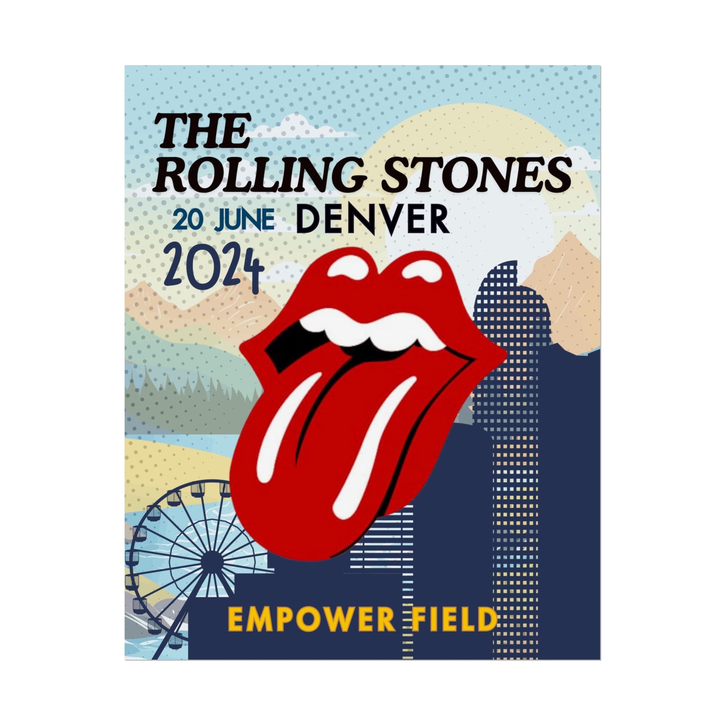 The Rolling Stones Concert Poster Denver 16x20 18x24 2 Finishes