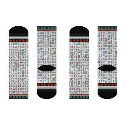 Mahjong Tiles Crew Socks Colorful Unisex Original