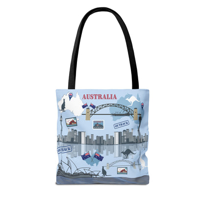 Australia Landmarks Tote Bag Sydney Opera House Kangaroos 3 Sizes