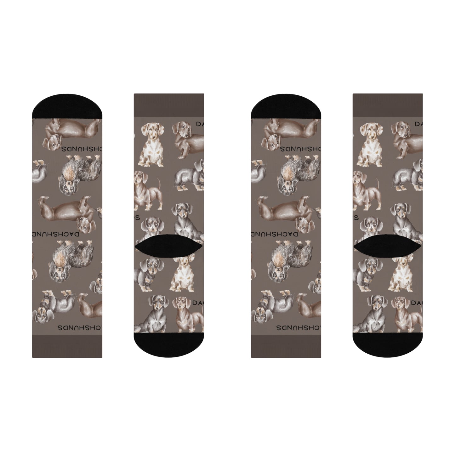 Dachshund Socks Chocolate Unisex Adult Stretchy Mid Calf Original