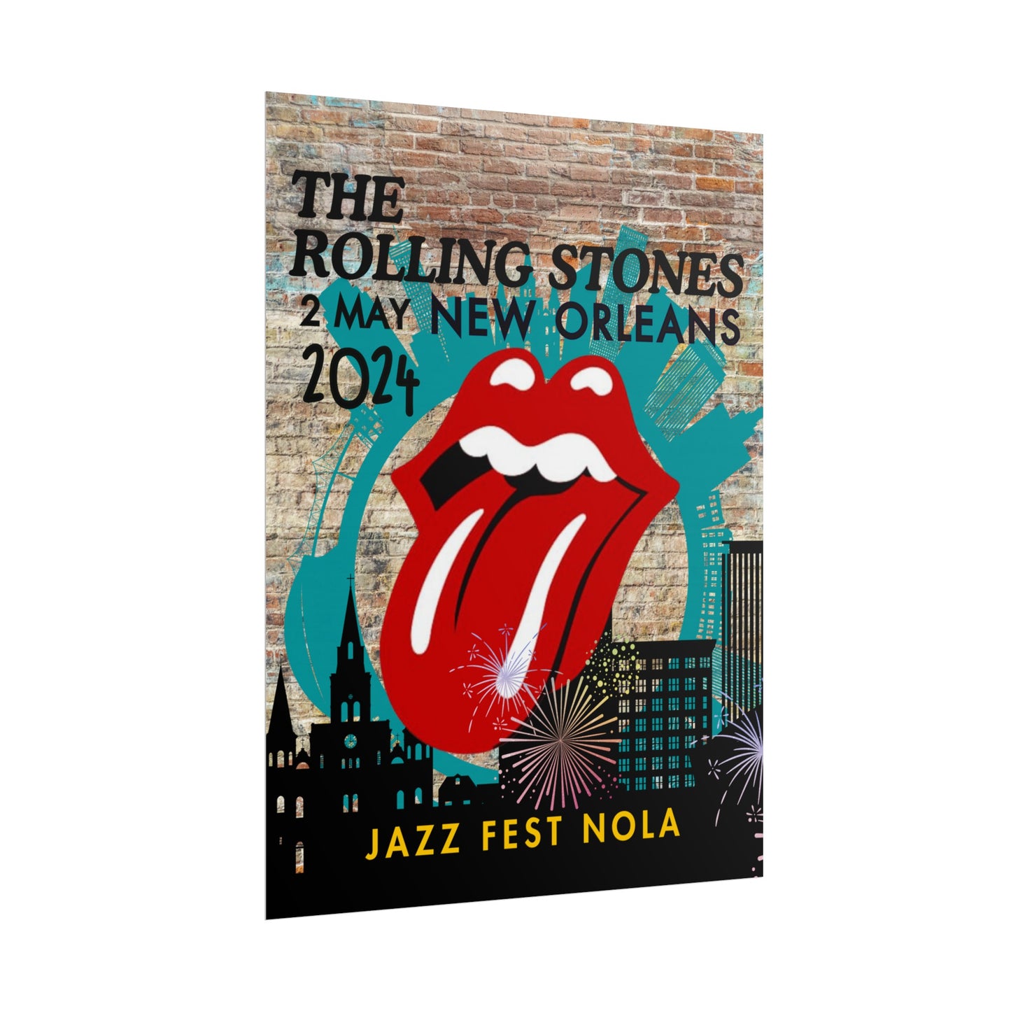 The Rolling Stones Concert Poster Jazz Fest NOLA 16x20 18x24 2 Finishes